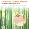 2-Tier Kitchen Spice Rack Expandable Bamboo Spice Organizer Cabinet Stackable Seasoning Organizer Extendable Spice Jar Rack for Countertops Pantries C