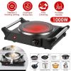 1000W Electric Single Burner Portable Heating Hot Plate Stove Countertop RV Hotplate with 5 Temperature Stepless Adjustments Portable Handles