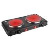 1800W Electric Double Burner Portable Heating Hot Plate Stove Countertop RV Hotplate with 5 Temperature Stepless Adjustments Portable Handles