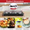 1800W Electric Double Burner Portable Heating Hot Plate Stove Countertop RV Hotplate with 5 Temperature Stepless Adjustments Portable Handles