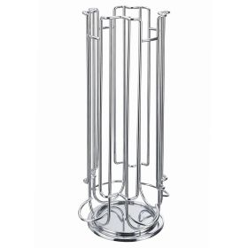 24 Cups Coffee Pod Holder Coffee Capsule Storage Rack 360° Rotatable Chrome Plating Carousel Coffee Pods Dispenser for Nespresso LAVAZZA GAGGIA Capsul