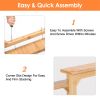 2-Tier Kitchen Spice Rack Expandable Bamboo Spice Organizer Cabinet Stackable Seasoning Organizer Extendable Spice Jar Rack for Countertops Pantries C