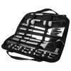 Stainless Steel BBQ Grill Tool Kit Grilling Utensil Accessories w/ Spatula Tongs Fork KnifeBrush Pepper Salt Shaker Bottle Grilled Skewers Corn Need