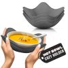 4 Pcs Microwave Bowl Holders for Hot Food 7.5 inch Gray Microwave Bowl Cozy Holders for Safe & Easy Handling of Hot Bowls Saucers & Cups Machine Washa