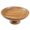 Wooden Fruit Bowl Large Serving Platter for Dessert Round Shaped Serving Bowl for Cake Snacks Acacia Wood Bowls for Centrepiece Wedding Natural 12 x2