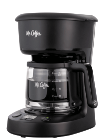 Mr. Coffee 5-Cup Programmable Coffee Maker, 25 oz. Mini Brew, Brew Now or Later, Black