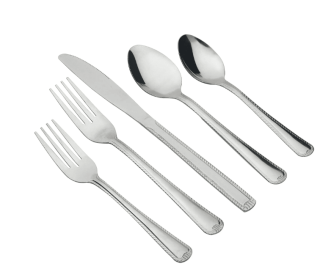 Mainstays 49 Piece Lace Stainless Steel Silver Flatware Value Set with Tray Organizer, Service for 8 3.11 lb