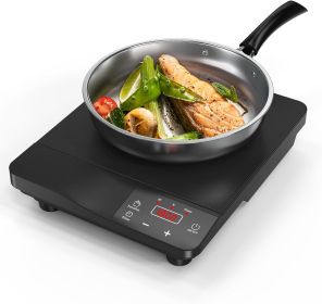 Induction Cooktop,1800W Portable Induction Burner & 10 Inch Fry Pan,110V-120V Hot Plate for Home, Electric Cooktop with 8 Power & 8 Temperature Levels