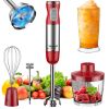 HB-2016A 5-in-1 Hand Immersion Blender, 30 Speeds Handheld Blender, Copper Motor Stainless Steel Blade Stick Blender,600ml Mixing Beaker