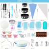 Cake decorating kit, 655 pieces of decorations, including 3 springform pan covers, icing nozzle, rotating pan cake cover, piping bag, stand
