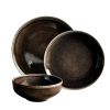 12-Piece Stoneware Dinnerware Set, Gray