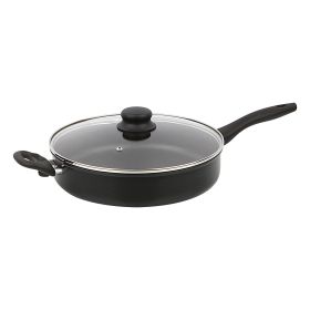 4-Quart Non-Stick Jumbo Cooker with Glass Lid, Black