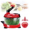 Multi-Functional Manual Food Chopper Processor, 8-Cup Capacity, Hand-Powered Kitchen Helper with 420 Stainless Steel Blades, for Chopping Vegetables