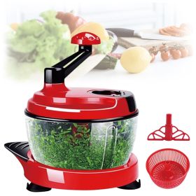 Multi-Functional Manual Food Chopper Processor, 8-Cup Capacity, Hand-Powered Kitchen Helper with 420 Stainless Steel Blades, for Chopping Vegetables