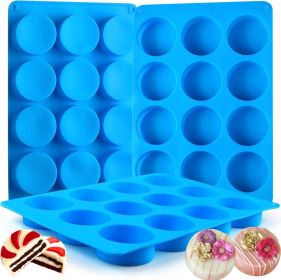 3Pcs Oreo Cookie Chocolate Silicone Mold, 12-Cavity Round Cylinder Oreo Chocolate Cover Molds for Candy, Silicone Baking Molds for Mini Cakes, Jelly