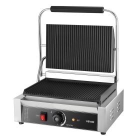 VEVOR Commercial Panini Grill, 1800W Electric Sandwich Panini Maker, Stainless Steel Sandwichs Press with Handle and Temp Control