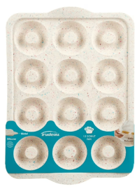 Trudeau Silicone 12 Count Donut Pan, Multicolor Confetti