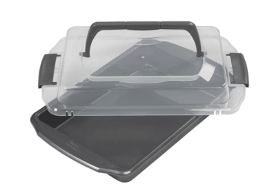 Wilton Bake It Better Steel Non-Stick Oblong Cake Pan with Lid, 13 x 9-inch