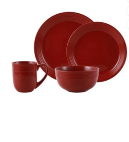 Mainstays Chiara Red Stoneware Dinnerware Set, 16-Pieces