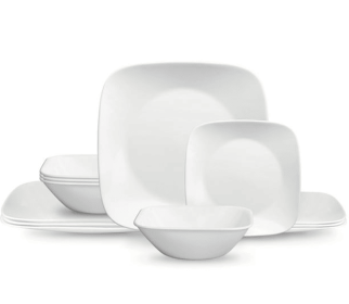 Visit the Corelle Store Corelle®- Classic, Pure White Square 12-Piece Dinnerware Set