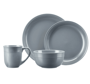 Mainstays Chiara 16-Piece Stoneware Gray Dinnerware Set