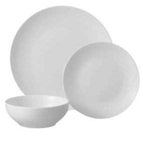 Mainstays Glazed White Stoneware Dinnerware Set, 12-Pieces