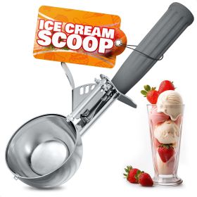 4 oz Ice Cream Scoop with Trigger Release #8 Stainless Steel Versatile Tool for Baking Cookies and Desserts Durable Easy to Clean Dishwasher Safe Ergo