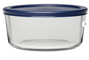 Anchor Hocking Glass Food Storage Container with Lid, 7 Cup Round