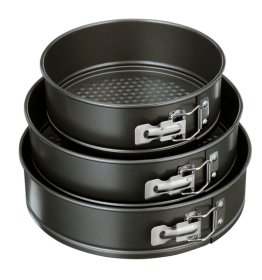 Mainstays, 6", 8", 10" Round Nonstick Carbon Steel Springform Cake Pans, Gray, Set of 3