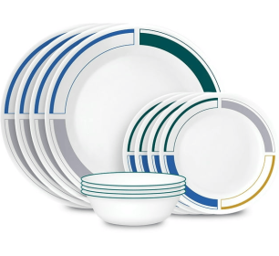 Corelle Color Block 12-pc Dinnerware Set, Serves 4