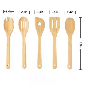 5pk Bamboo Spoons for Cooking, Kitchen Essential Tools Set