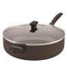 Dishwasher Safe Nonstick 6 Quart Jumbo Cooker Chef's Pan / Saute Pan with Tempered Glass Lid and Helper Handle, Black