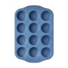 12-Cavity Nonstick Aluminized Steel Muffin Pan, 11" x 16", Blue Speckle