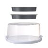 12 inch Clear Cake Carrier with 2pk 9 inch Gray Round Pans, Carbon Steel