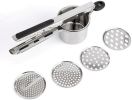 Duty Stainless-Steel Masher & Ricer Tool for Fluffy Mashed Potatoes, Baby Food & Vegetables - Ergonomic Anti-Slip Handles, Dishwasher Safe