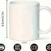 11oz Ceramic Coffee Mug, Uncharged, Dishwasher/Microwave Safe, Oven Safe up to 800°F, Ideal for
