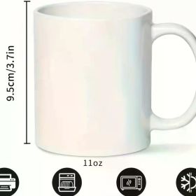11oz Ceramic Coffee Mug, Uncharged, Dishwasher/Microwave Safe, Oven Safe up to 800°F, Ideal for
