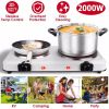 Electric Hot Plate for Cooking,Electric Cooktop 2 Burner,2000W Portable Electric Stove,Glass Cooktop Stepless Temperature Adjustments