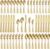 40-piece gold and silver cutlery set, 8-person stainless steel cutlery set, food-grade knives, forks and spoons.