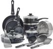 Soft Grip 16 Piece Cookware Set, Non-Toxic PFAS-Free Ceramic Nonstick, Frying, Sauce, Saute, Utensils, Glass Lids, Stay-Cool Handles, Wobble Free
