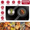 4000W Induction Cooktop Portable Double Induction Cooker Electric Dual Burner Stove Countertop Hot Plate with 9 Power 9 Temperature 0-3H Timer GPCT539