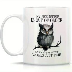 1pc, 11Oz, Ceramic Coffee Cups, Fun Owl Coffee Cups, Water Cups, Summer And Winter Beverage Utensils, Gifts for Owl