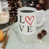 11oz Ceramic Love Mug with Heart Design – Microwave Safe