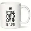 1pc "My Favorite Youngsters Gave Me This Cup" White Porcelain Coffee Mug - 11oz/15oz, Microwave Safe, Hand-