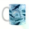 1pc Ceramic Shark Mug - Underwater Blue Ocean Design, 11oz Capacity, Microwave &