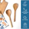 Acacia Salad Servers 11 Inch Wooden Spoon Handcrafted Kitchen Utensils for Mixing Tossing Cooking 2 Piece Set Natural