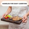 Wooden Steak Board Solid Oak Medium Size Serving Barbecue Platter Natural Thick Cutting Plate Durable & Quality (Medium)