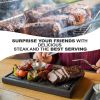 Wooden Steak Board Solid Oak Medium Size Serving Barbecue Platter Natural Thick Cutting Plate Durable & Quality (Medium)