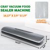 Gray Automatic Food Vacuum Sealer 14.17" x 3.9" x 1.9"; Vacuum Food Sealer Machine; Vacuum Bag Sealer Machine for Meat; Vegetables; Food Preservation