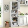 75" Kitchen Pantry Cabinet Tall Cupboard with Doors and Shelves